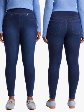 Terra & Sky Women’s Plus Size 4X Dark Wash High Rise Skinny Pull On Jeans